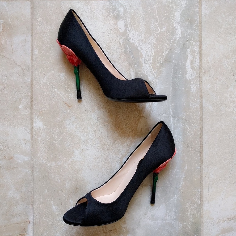 Prada Rose Flower Stem Carved Heel Stiletto v-day - Picture 3 of 8